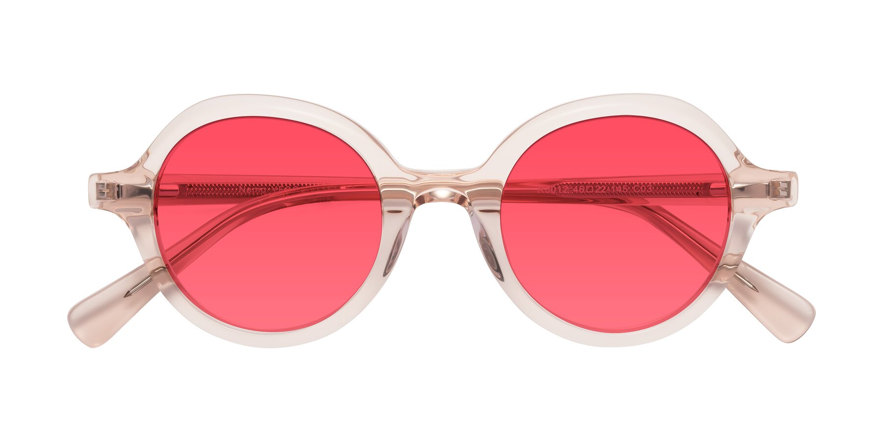 Folded Front of Nemo in Light Pink with Red Tinted Lenses