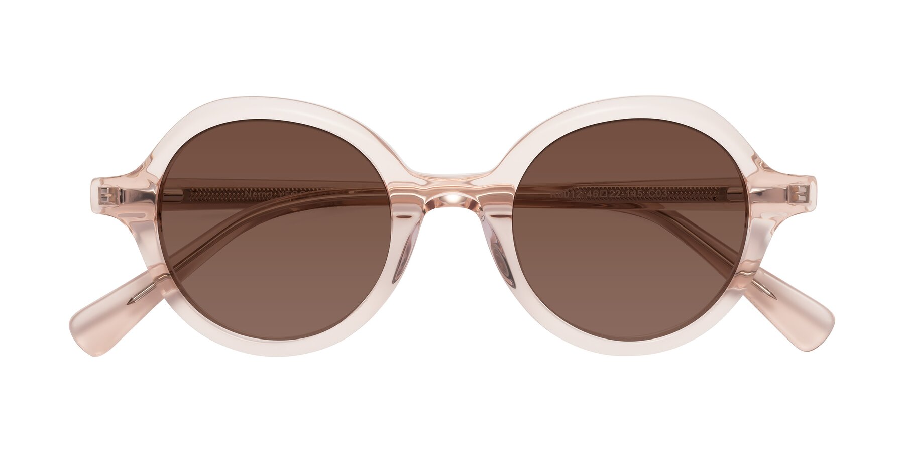 Folded Front of Nemo in Light Pink with Brown Tinted Lenses