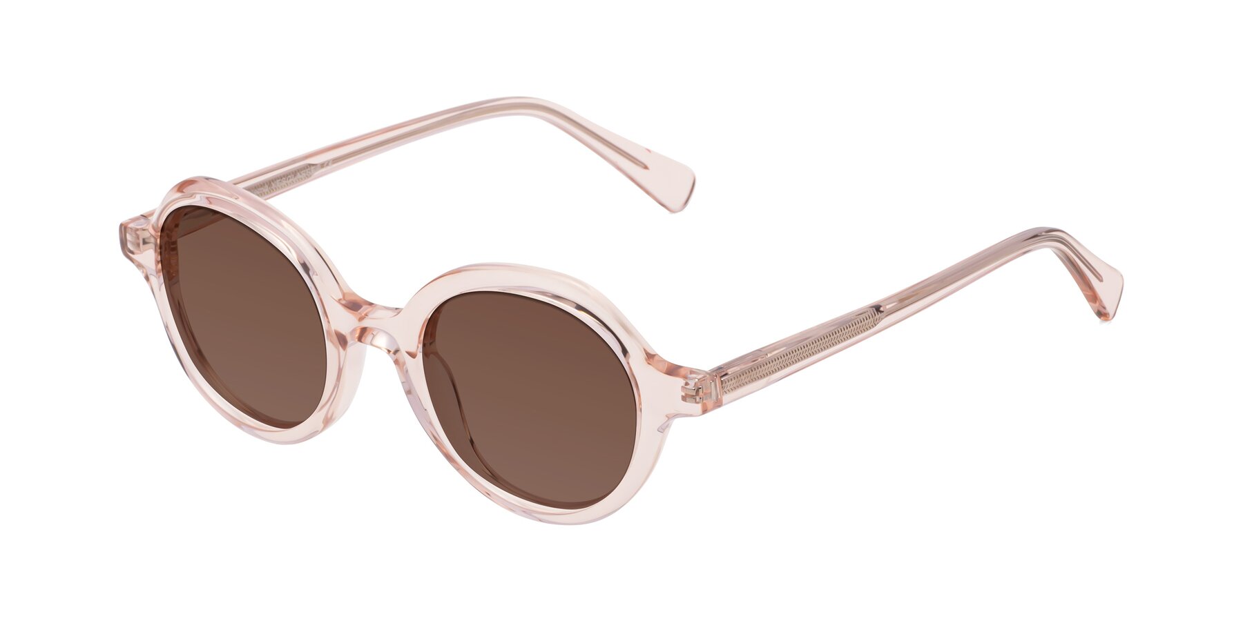 Angle of Nemo in Light Pink with Brown Tinted Lenses