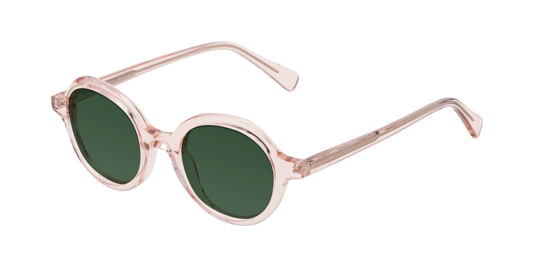 Angle of Nemo in Light Pink with Green Tinted Lenses