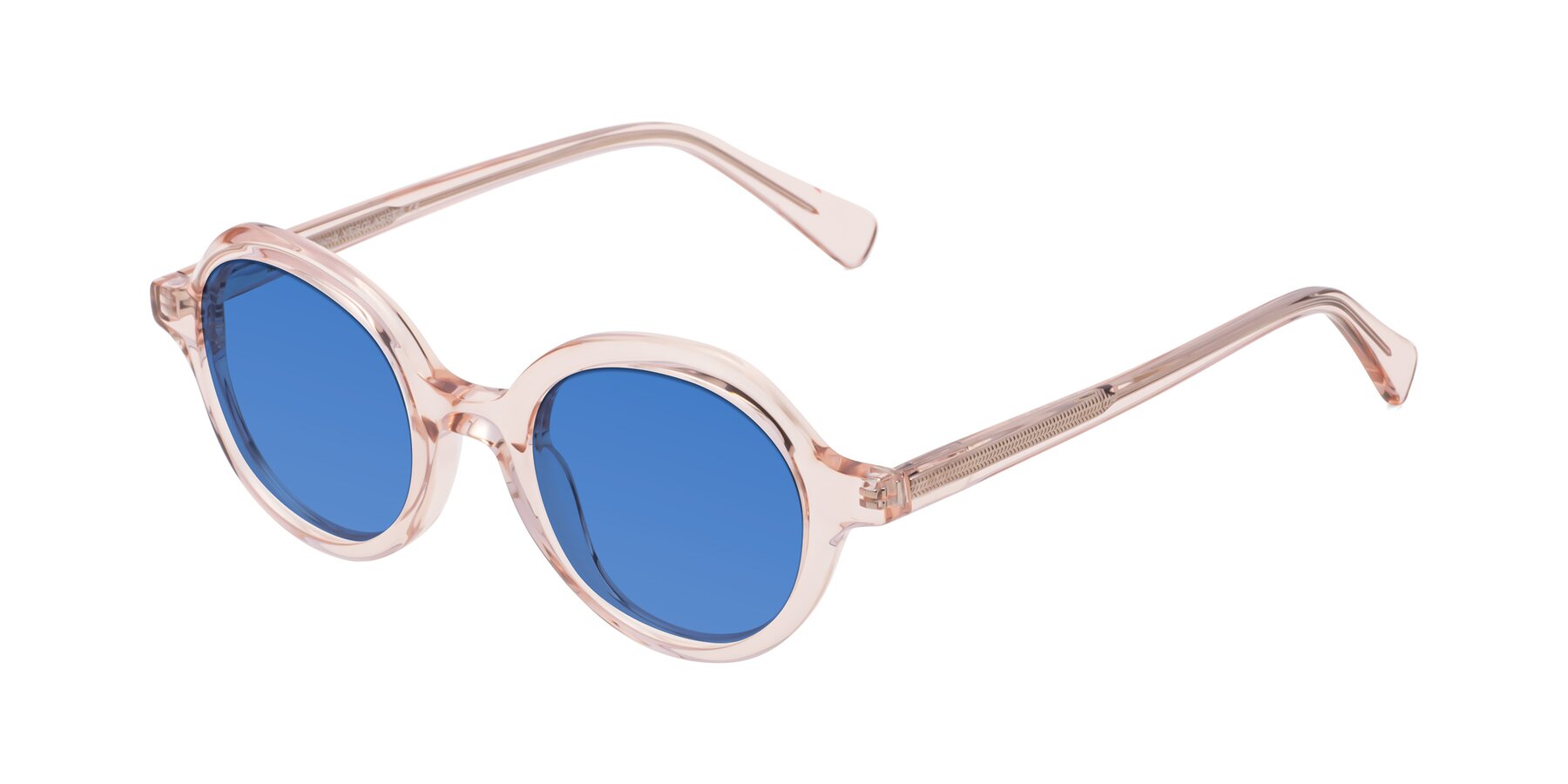 Angle of Nemo in Light Pink with Blue Tinted Lenses