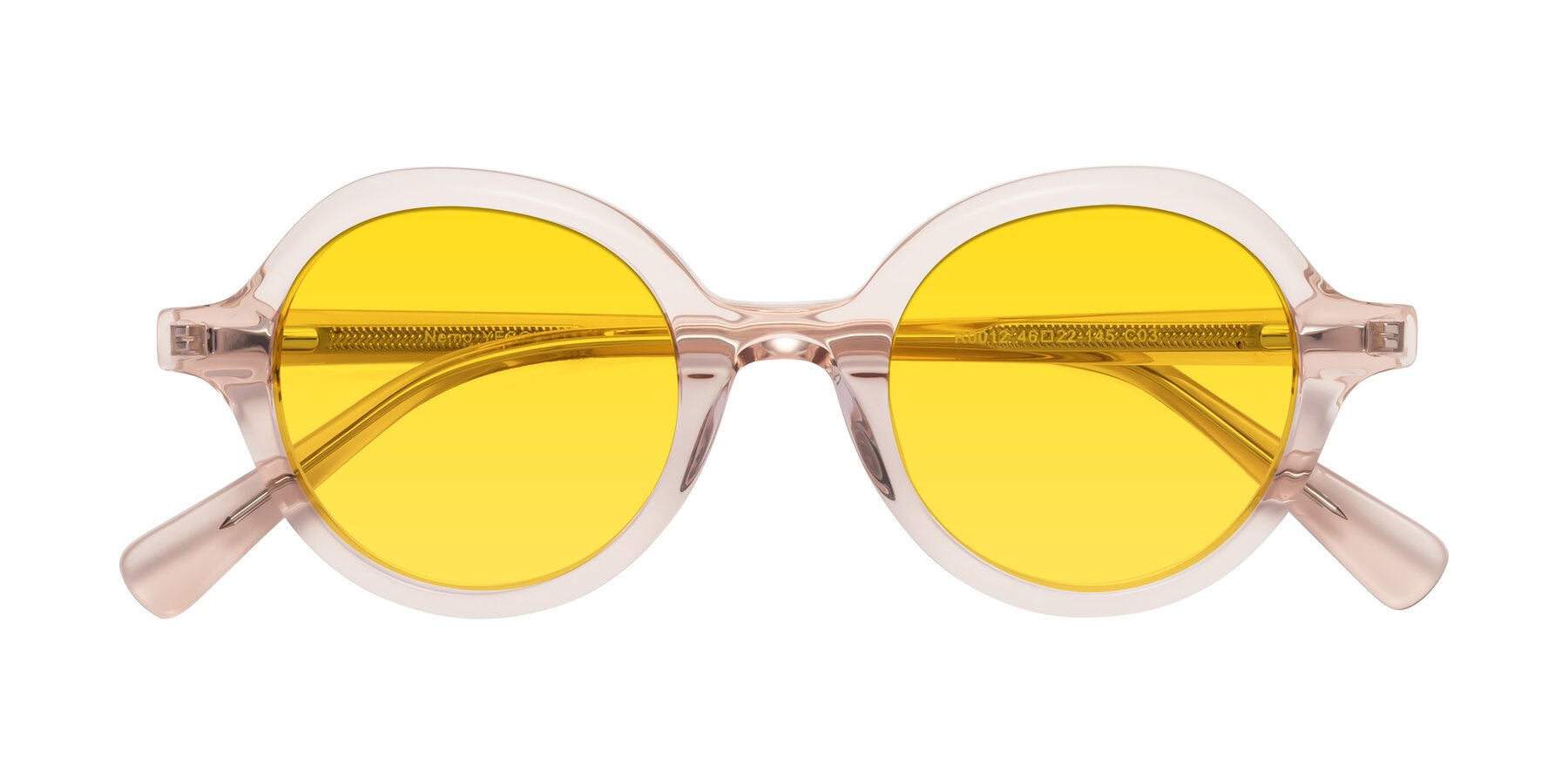 Folded Front of Nemo in Light Pink with Yellow Tinted Lenses