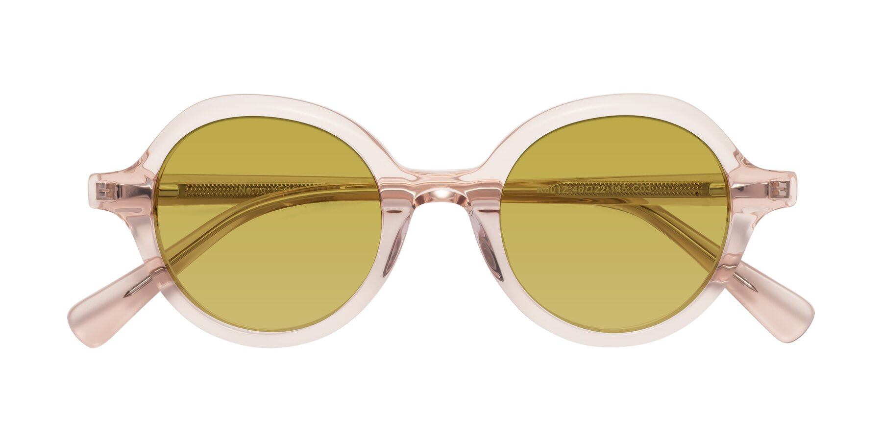 Folded Front of Nemo in Light Pink with Champagne Tinted Lenses