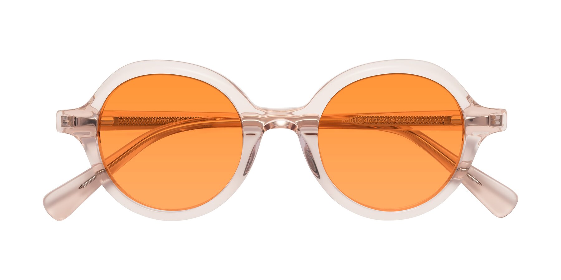 Folded Front of Nemo in Light Pink with Orange Tinted Lenses