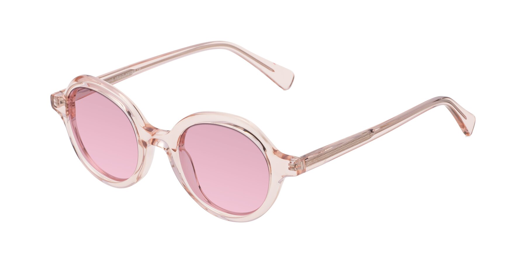 Angle of Nemo in Light Pink with Light Wine Tinted Lenses