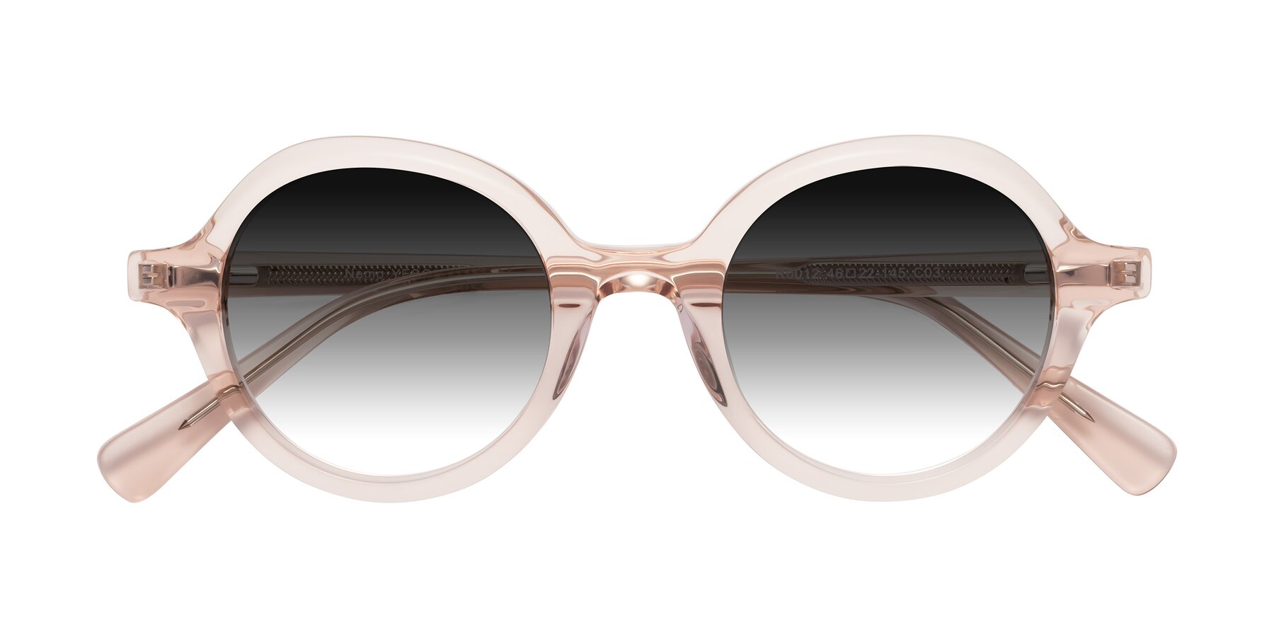 Folded Front of Nemo in Light Pink with Gray Gradient Lenses