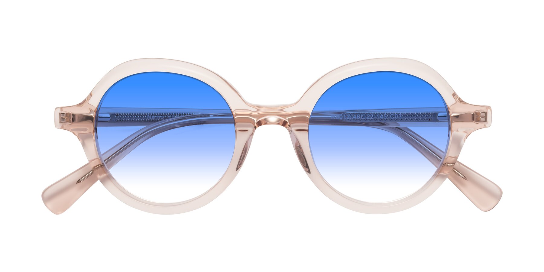 Folded Front of Nemo in Light Pink with Blue Gradient Lenses