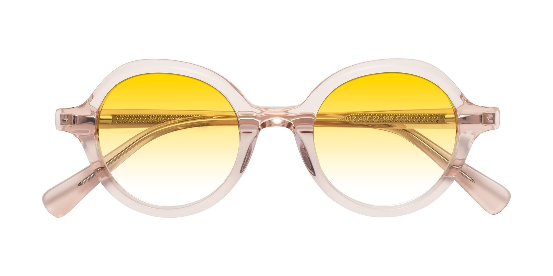 Folded Front of Nemo in Light Pink with Yellow Gradient Lenses