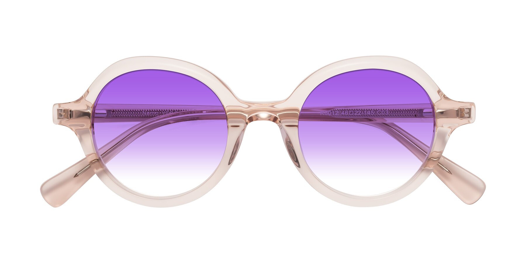 Folded Front of Nemo in Light Pink with Purple Gradient Lenses