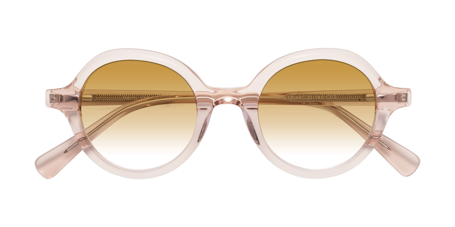 Folded Front of Nemo in Light Pink with Champagne Gradient Lenses