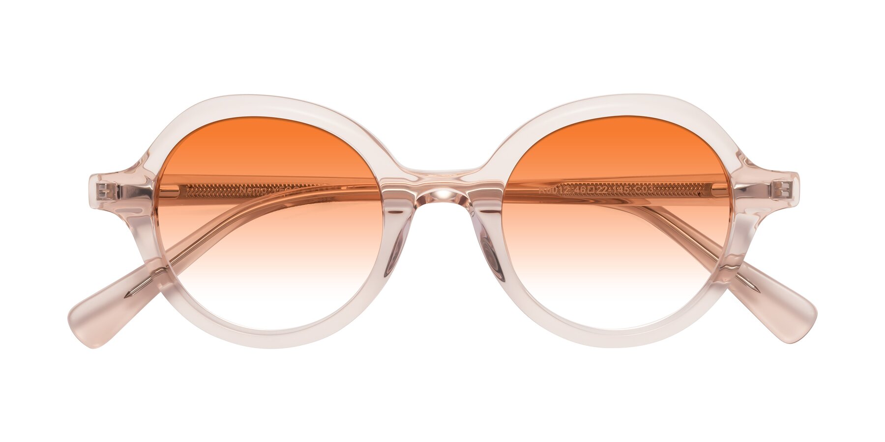Folded Front of Nemo in Light Pink with Orange Gradient Lenses