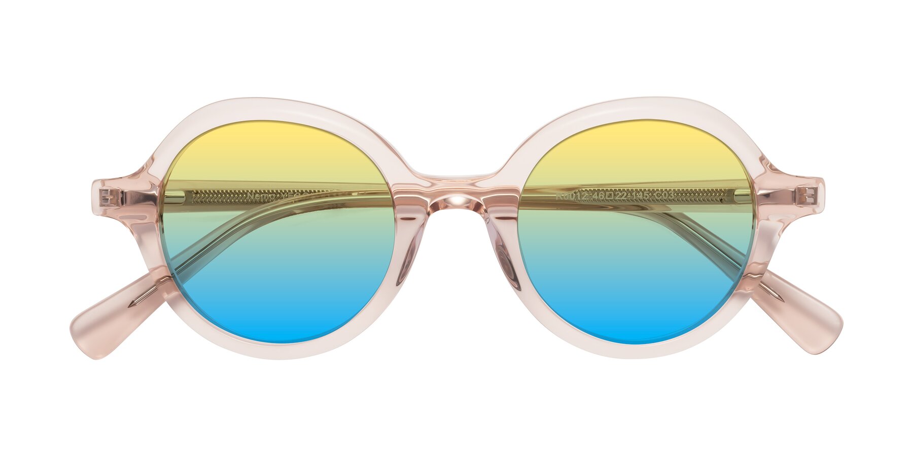 Folded Front of Nemo in Light Pink with Yellow / Blue Gradient Lenses