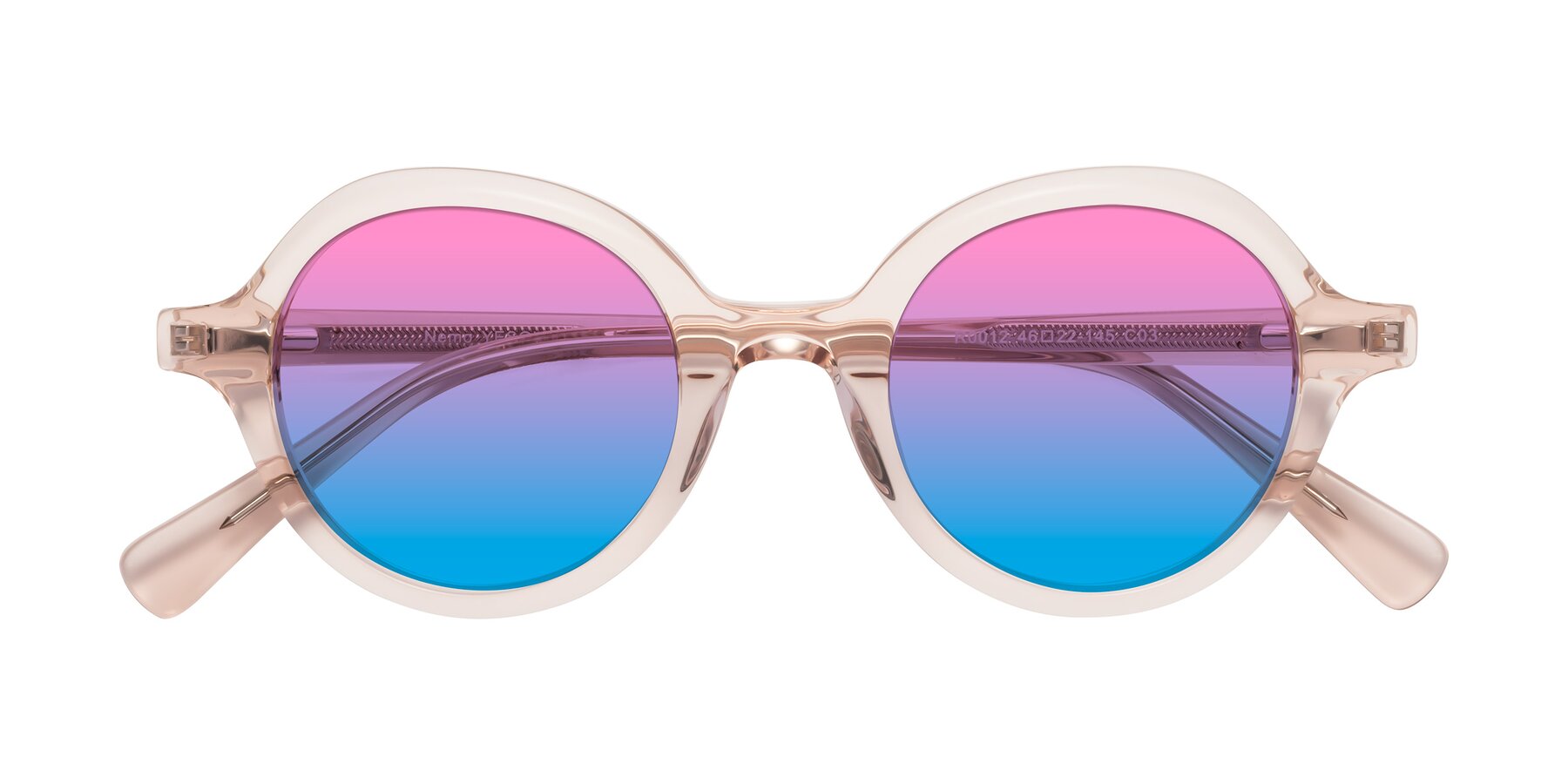 Folded Front of Nemo in Light Pink with Pink / Blue Gradient Lenses
