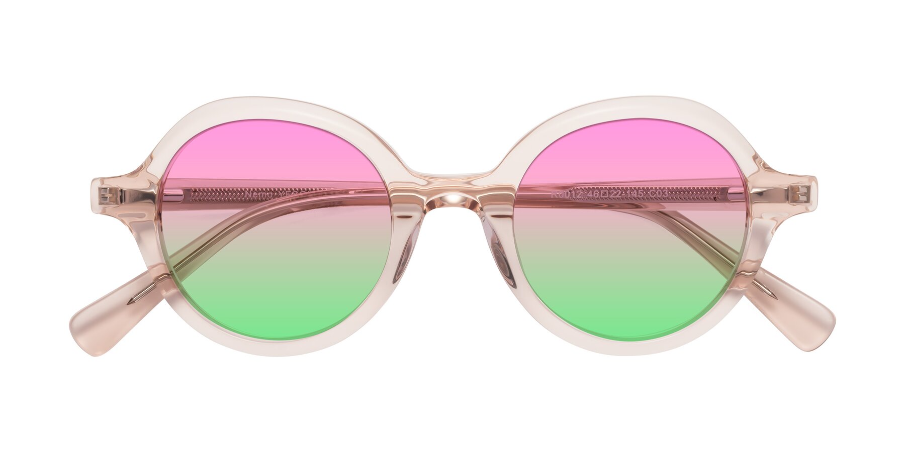 Folded Front of Nemo in Light Pink with Pink / Green Gradient Lenses