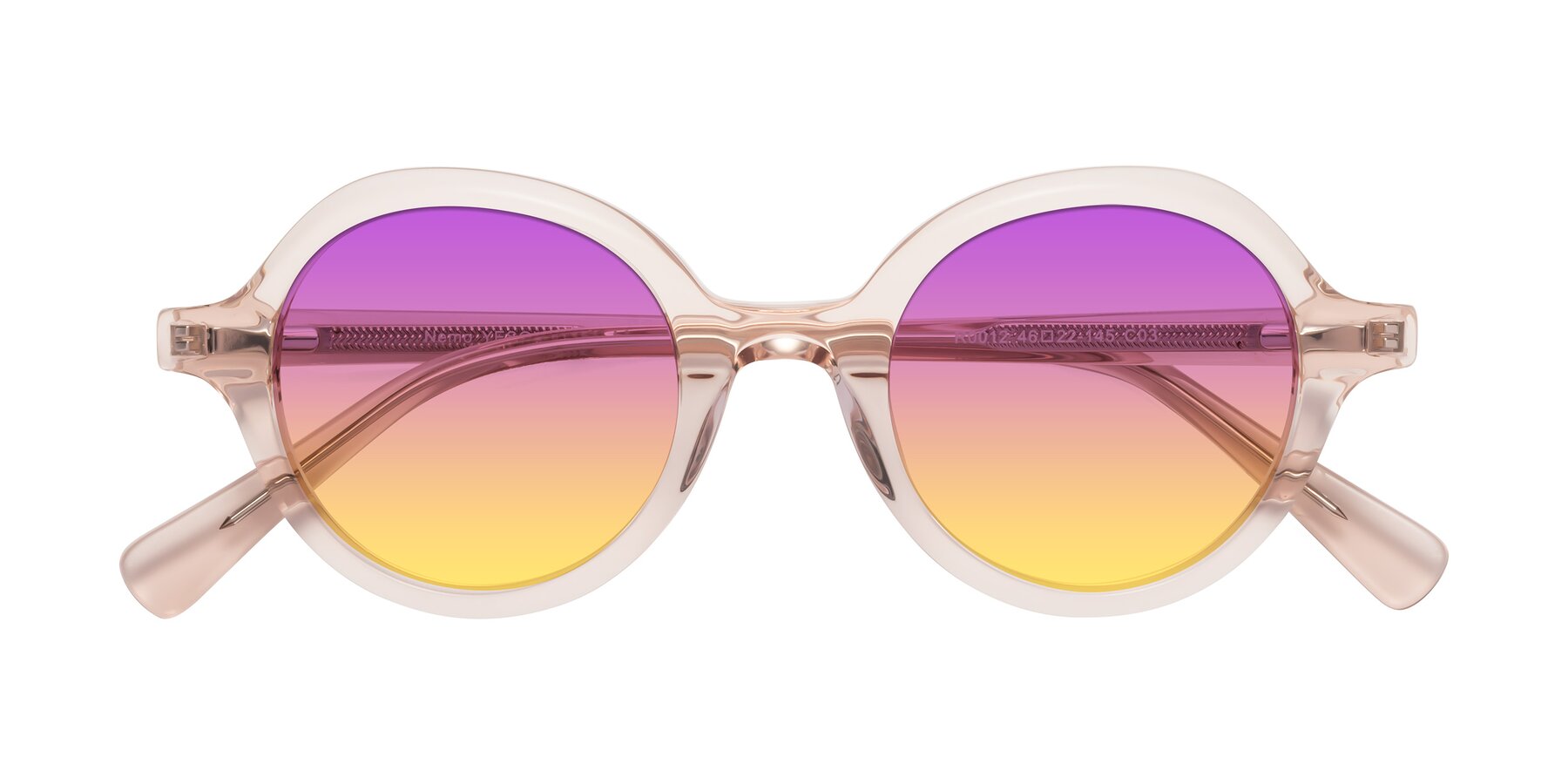 Folded Front of Nemo in Light Pink with Purple / Yellow Gradient Lenses
