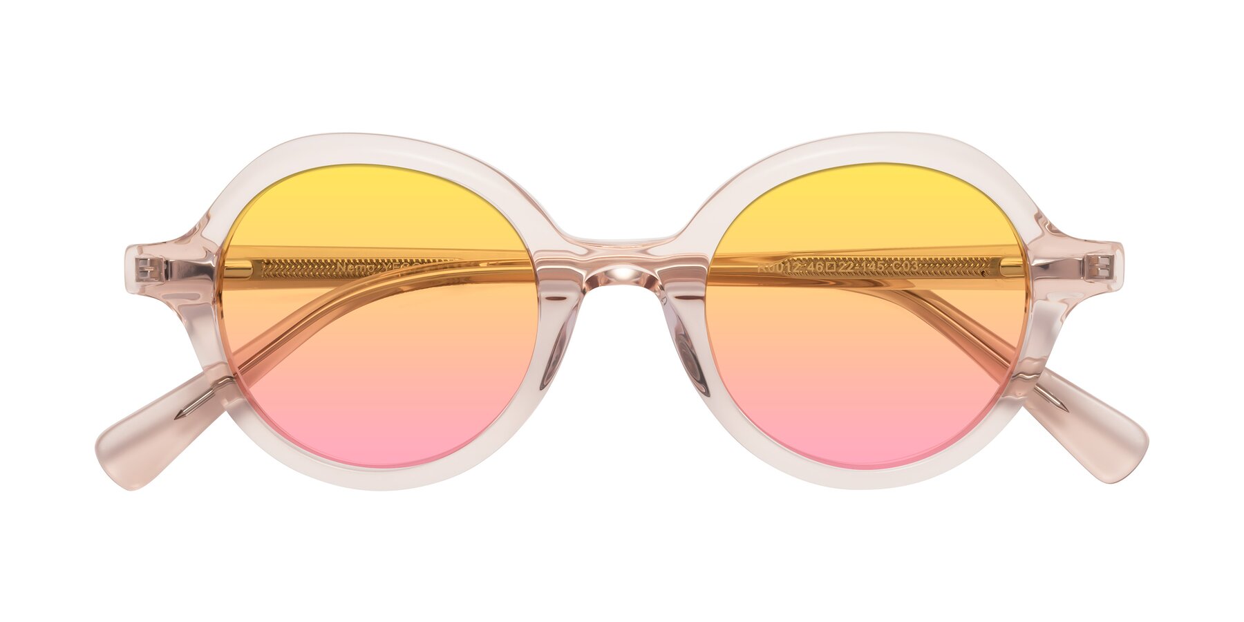 Folded Front of Nemo in Light Pink with Yellow / Pink Gradient Lenses