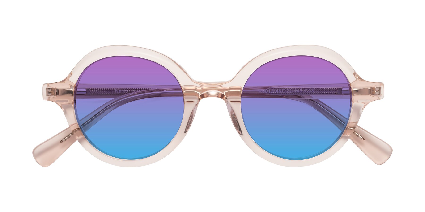 Folded Front of Nemo in Light Pink with Purple / Blue Gradient Lenses