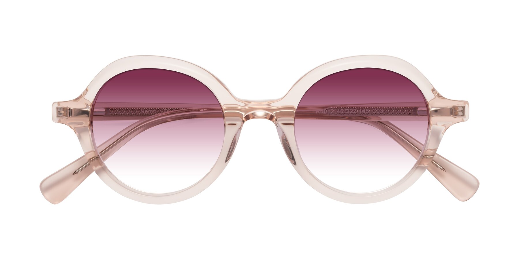 Folded Front of Nemo in Light Pink with Wine Gradient Lenses