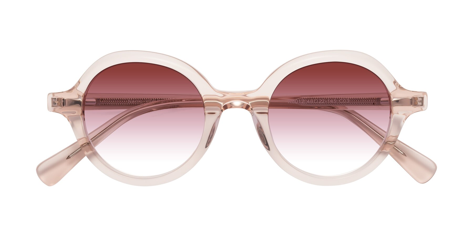 Folded Front of Nemo in Light Pink with Garnet Gradient Lenses