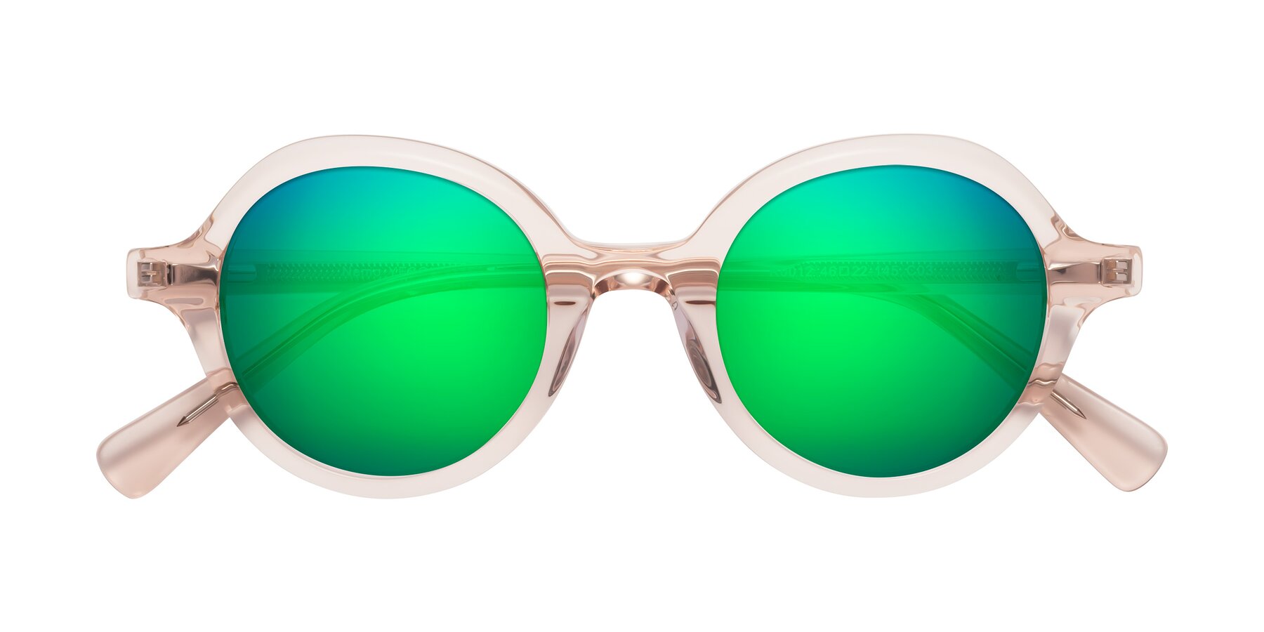 Folded Front of Nemo in Light Pink with Green Mirrored Lenses