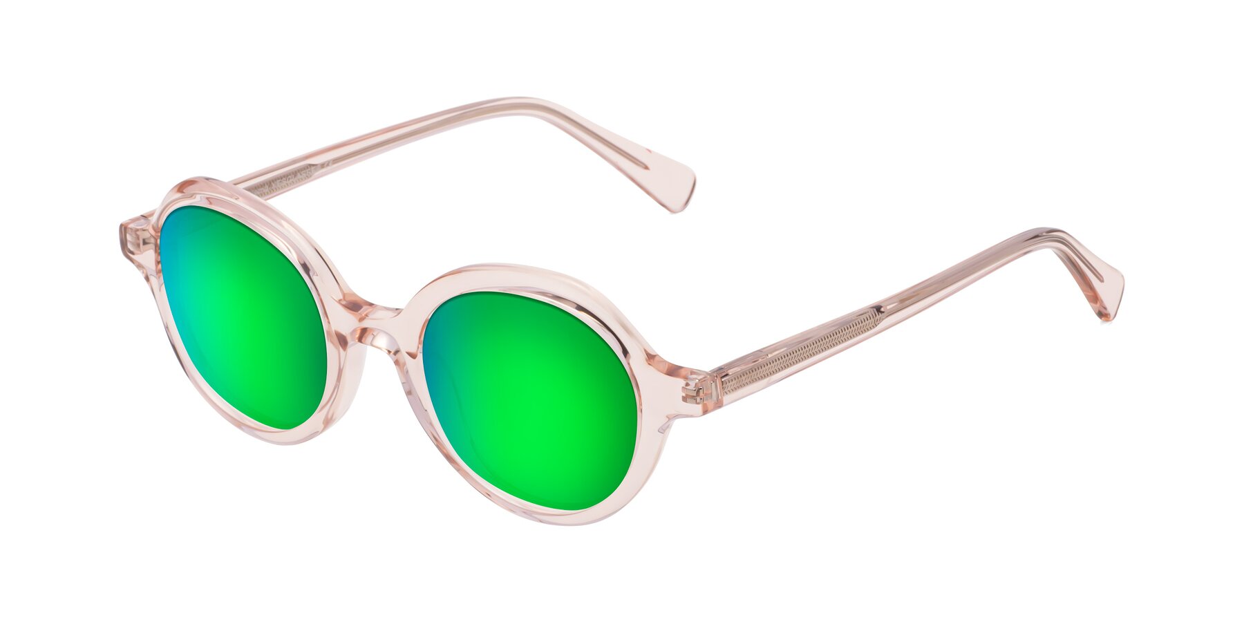Angle of Nemo in Light Pink with Green Mirrored Lenses