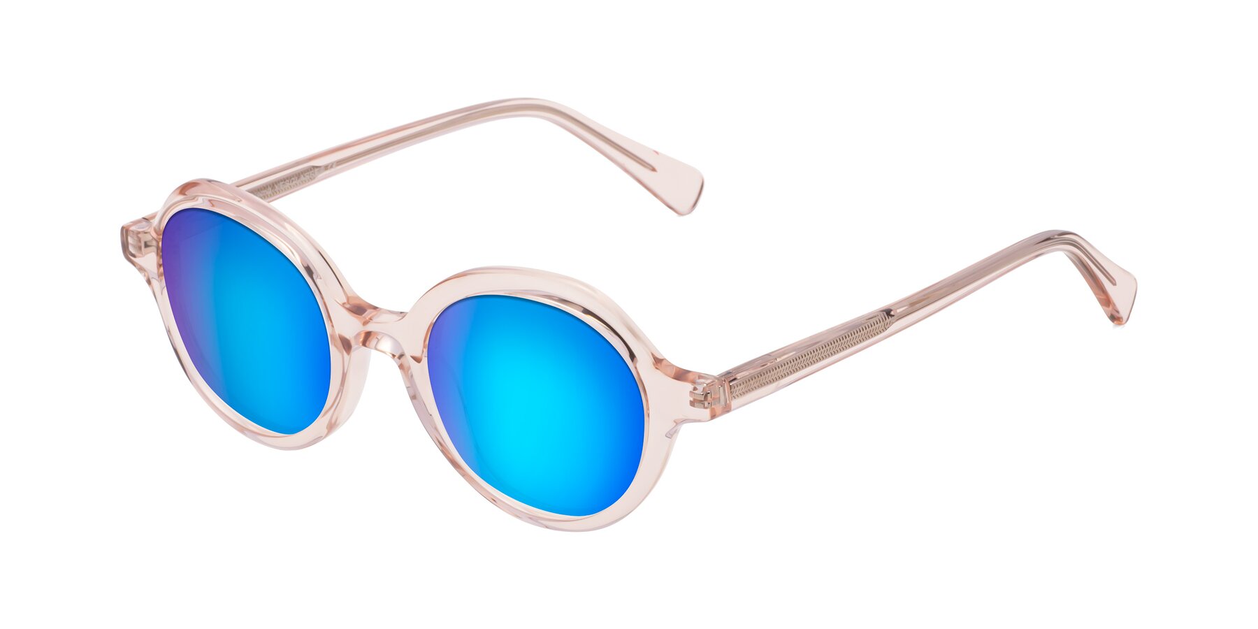 Angle of Nemo in Light Pink with Blue Mirrored Lenses