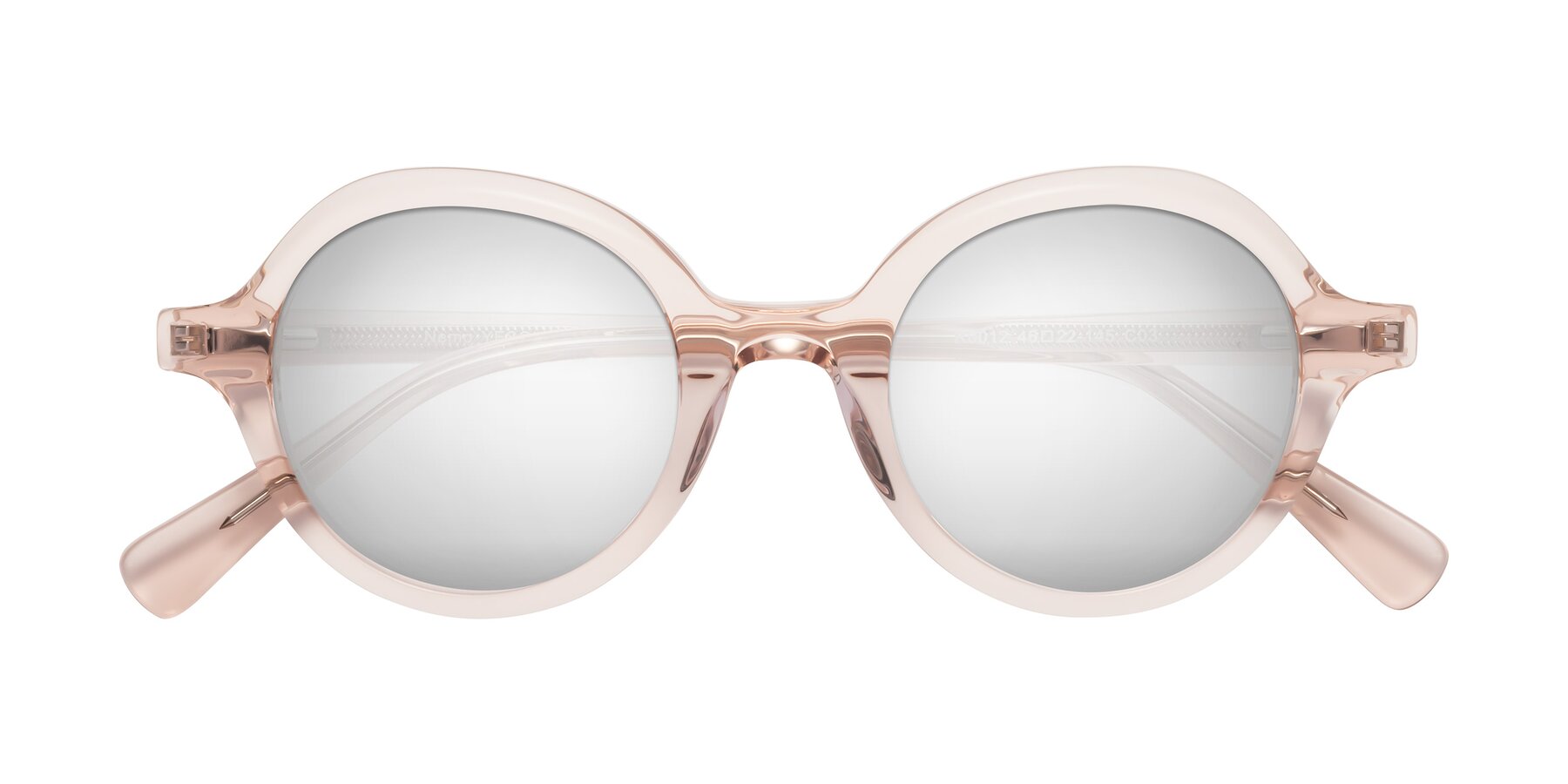 Folded Front of Nemo in Light Pink with Silver Mirrored Lenses