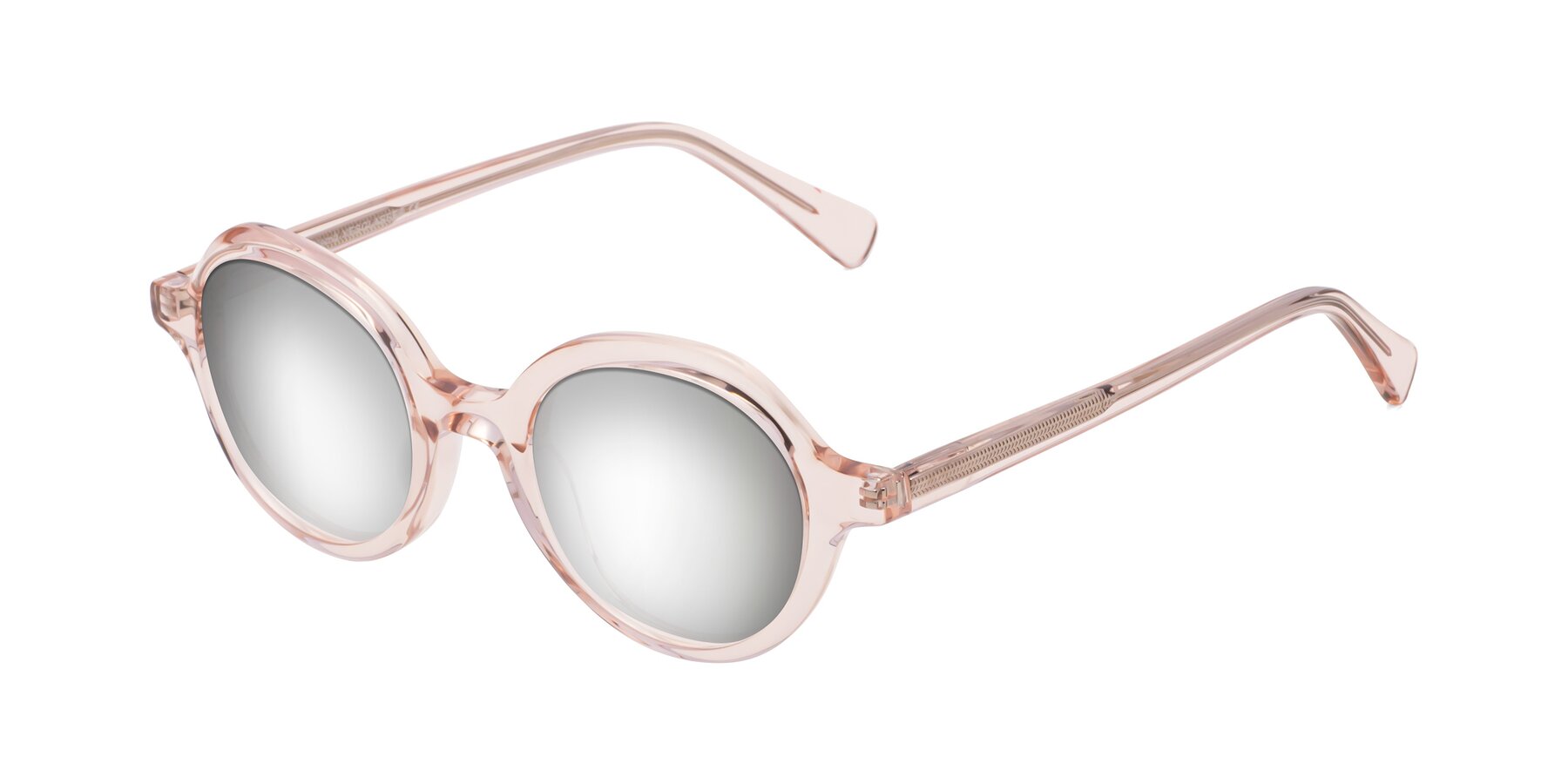 Angle of Nemo in Light Pink with Silver Mirrored Lenses