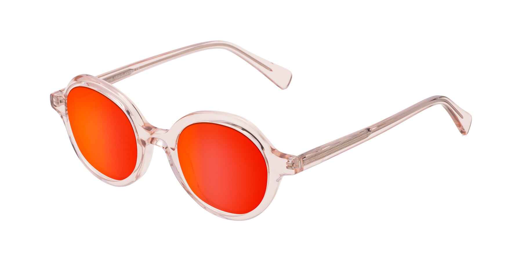 Angle of Nemo in Light Pink with Red Gold Mirrored Lenses