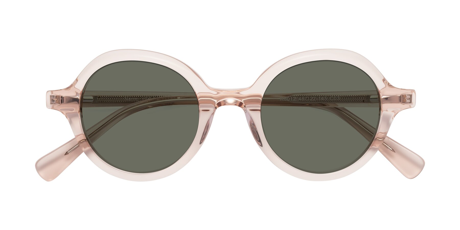 Folded Front of Nemo in Light Pink with Gray Polarized Lenses