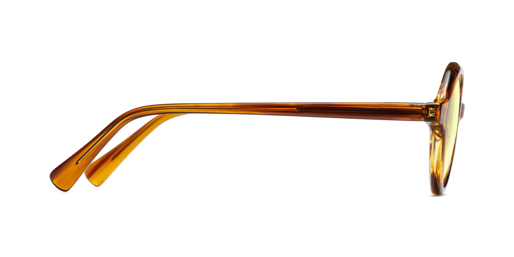 Side of Nemo in Striped Amber with Light Yellow Tinted Lenses