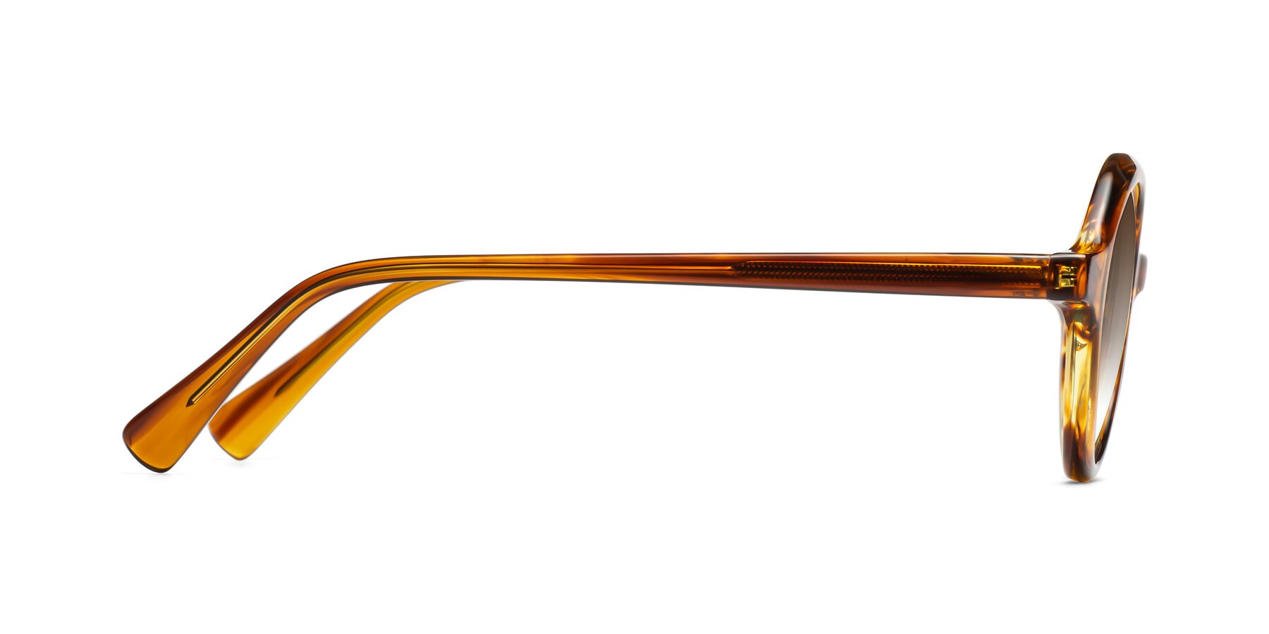 Side of Nemo in Striped Amber with Brown Gradient Lenses