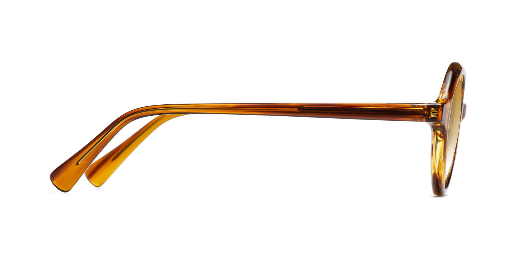 Side of Nemo in Striped Amber with Champagne Gradient Lenses