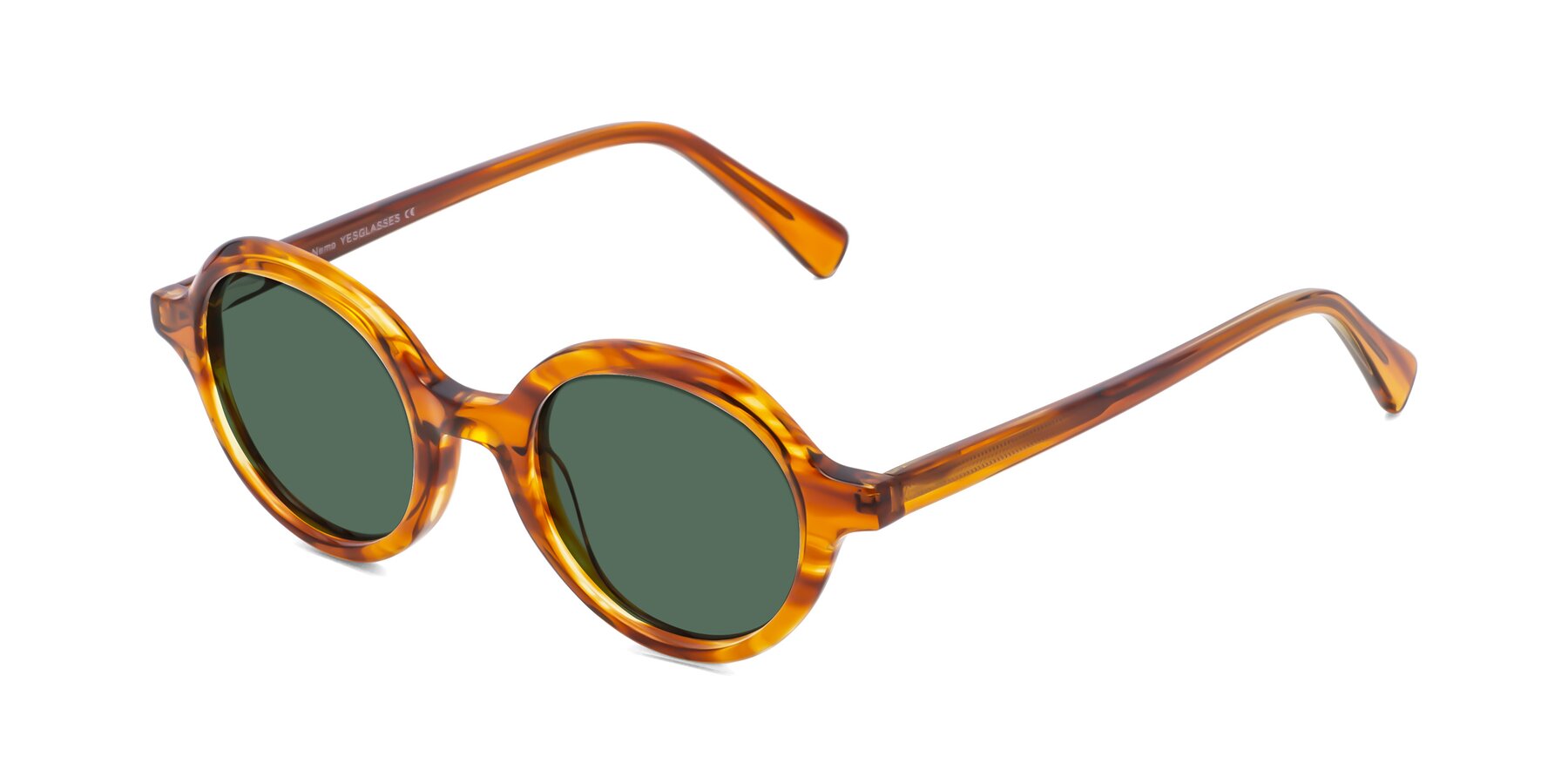 Angle of Nemo in Striped Amber with Green Polarized Lenses