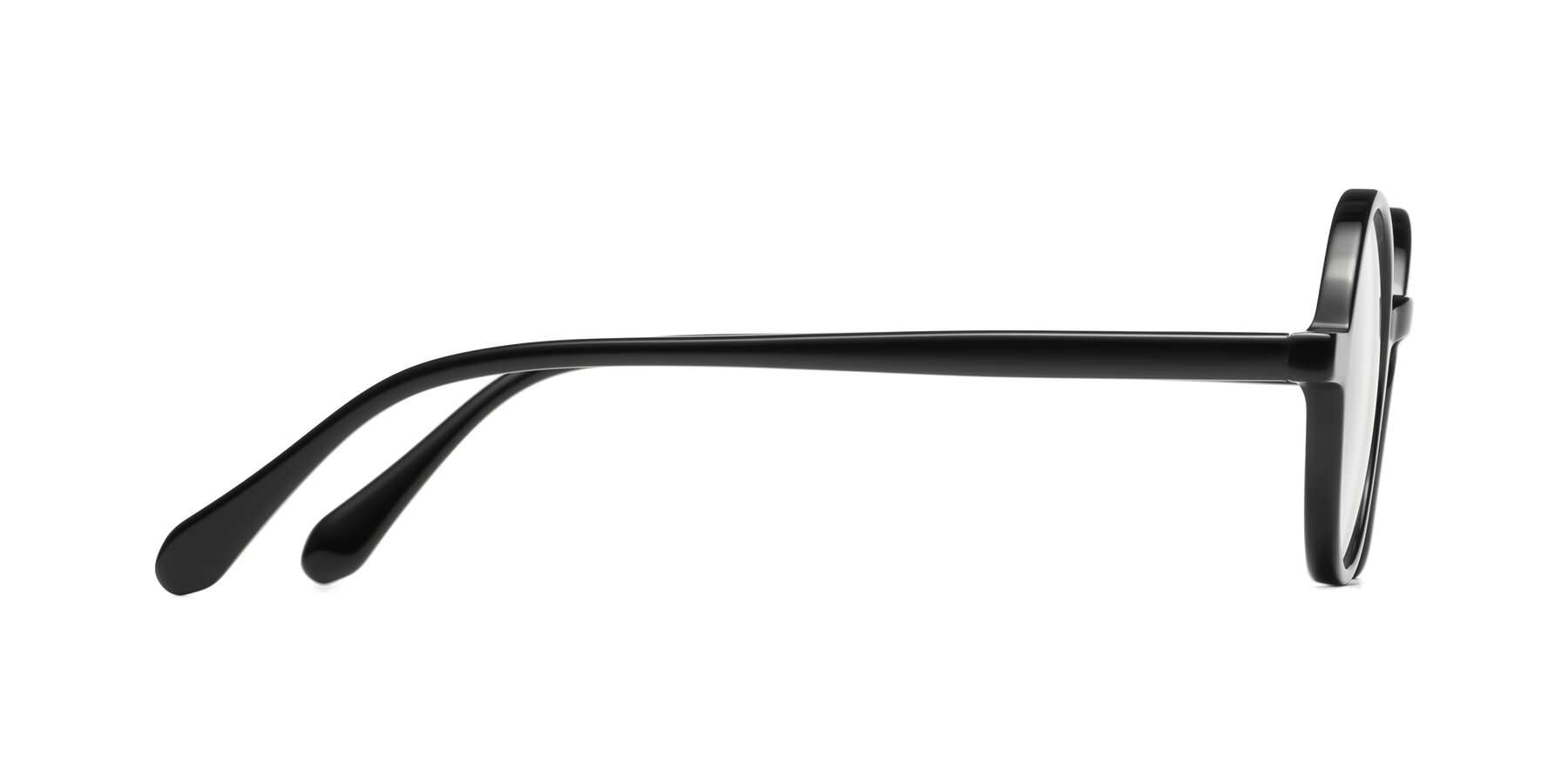Side of Juno in Black with Clear Reading Eyeglass Lenses