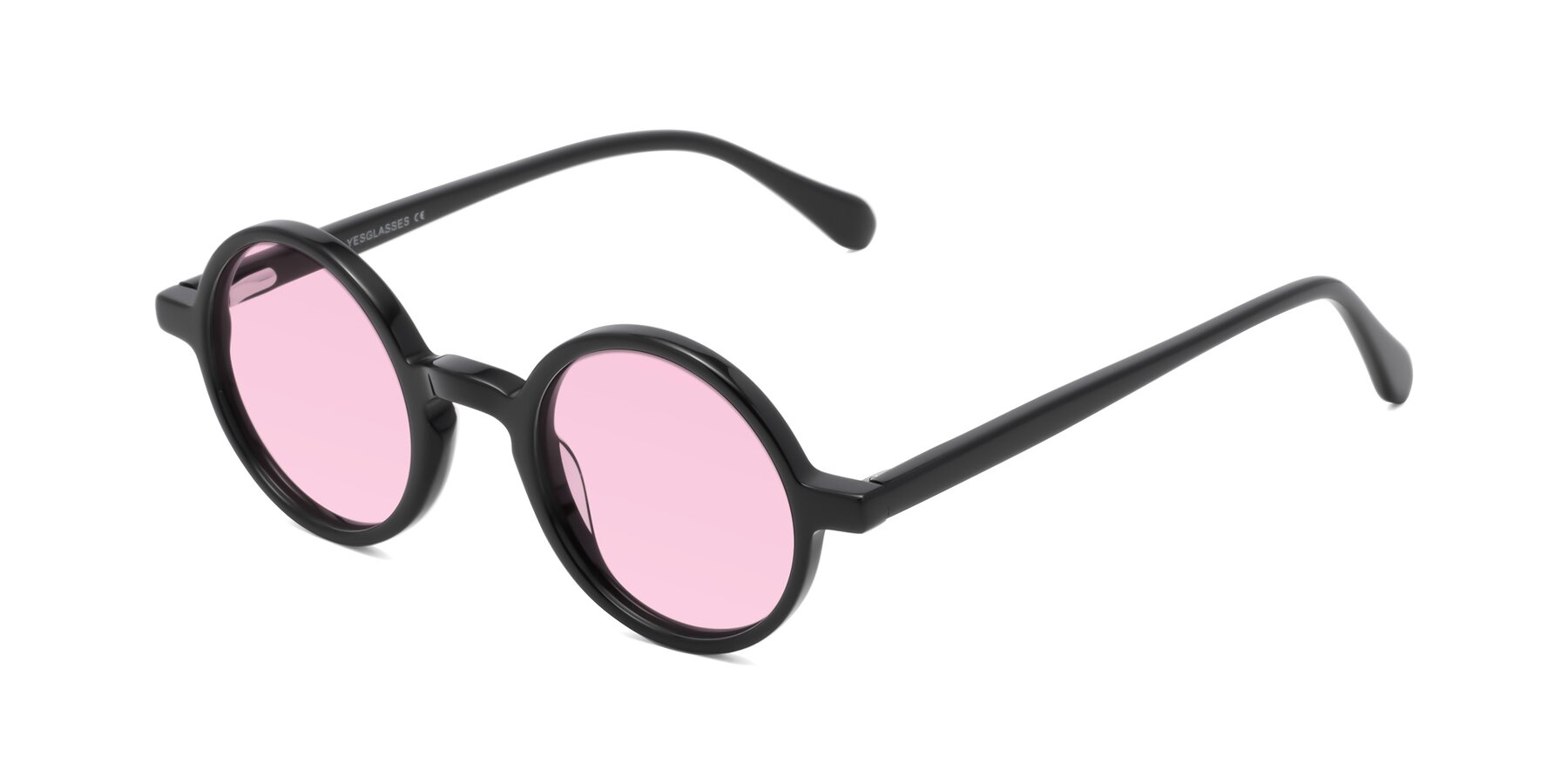 Angle of Juno in Black with Light Pink Tinted Lenses