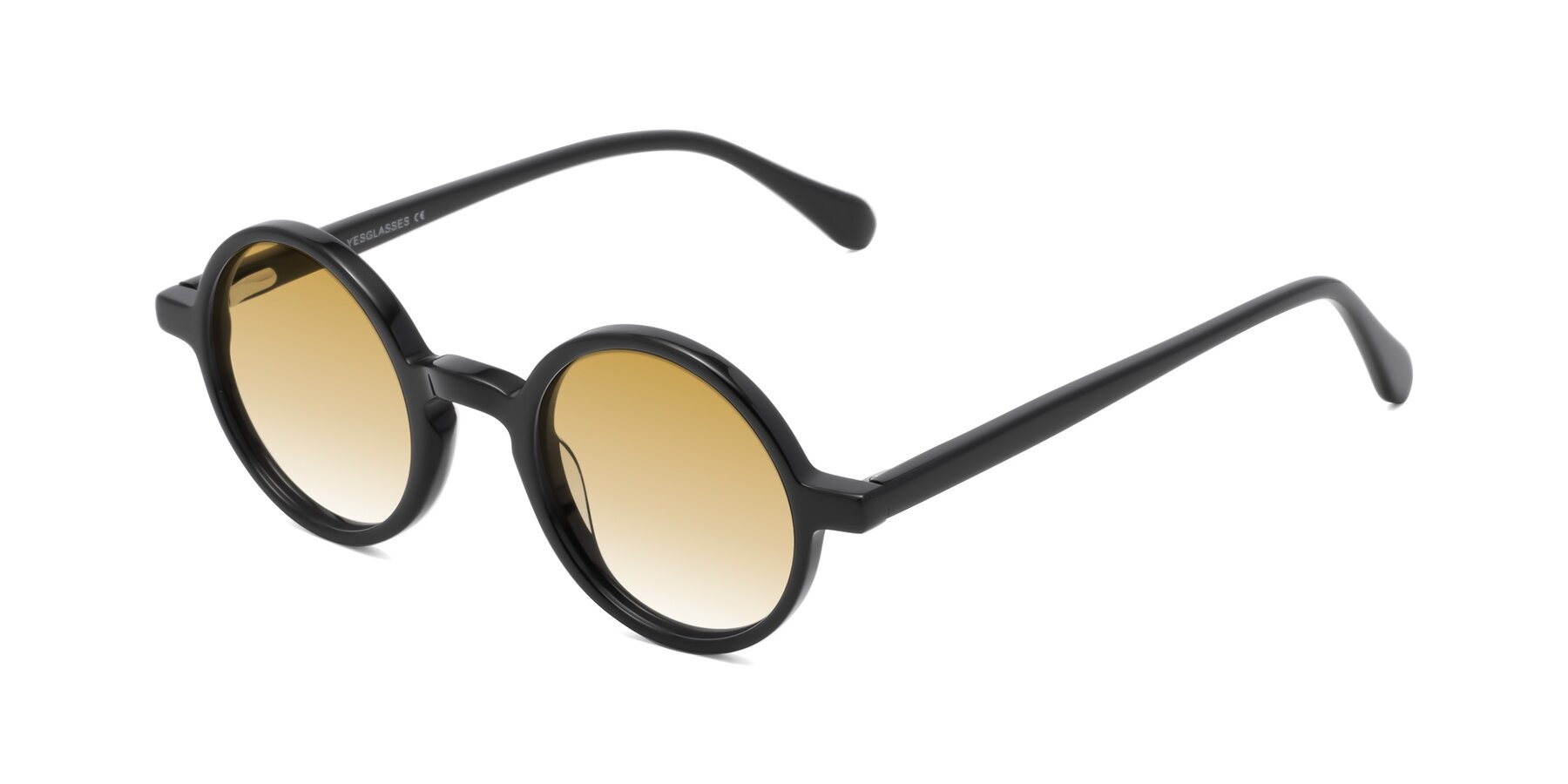 Angle of Juno in Black with Champagne Gradient Lenses