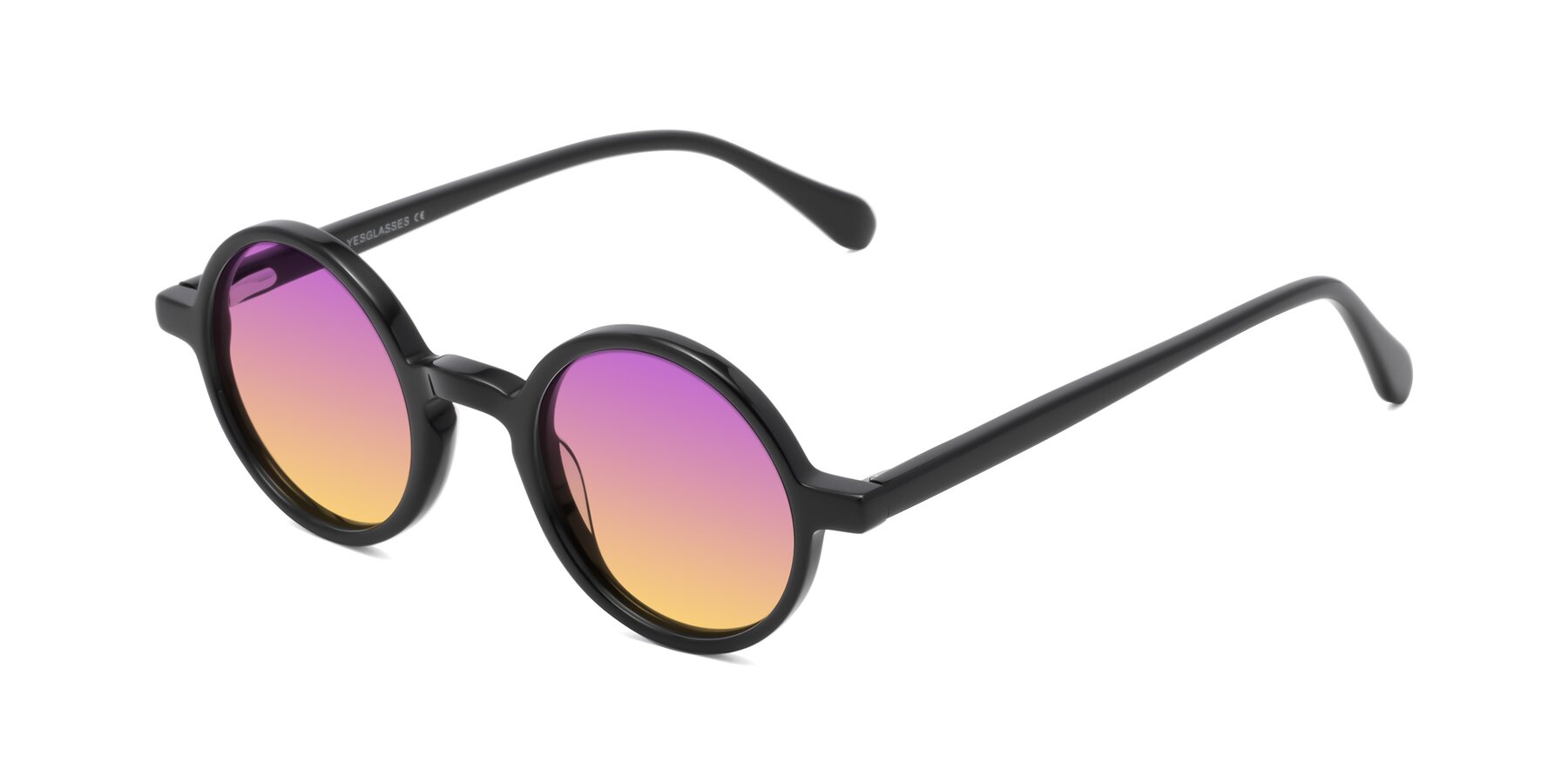 Angle of Juno in Black with Purple / Yellow Gradient Lenses