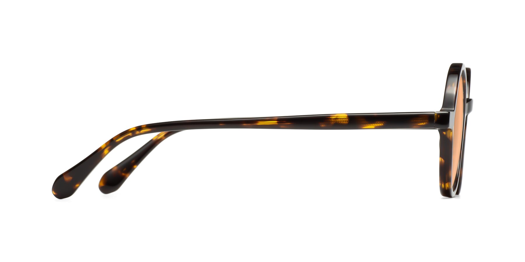 Side of Juno in Tortoise with Light Orange Tinted Lenses