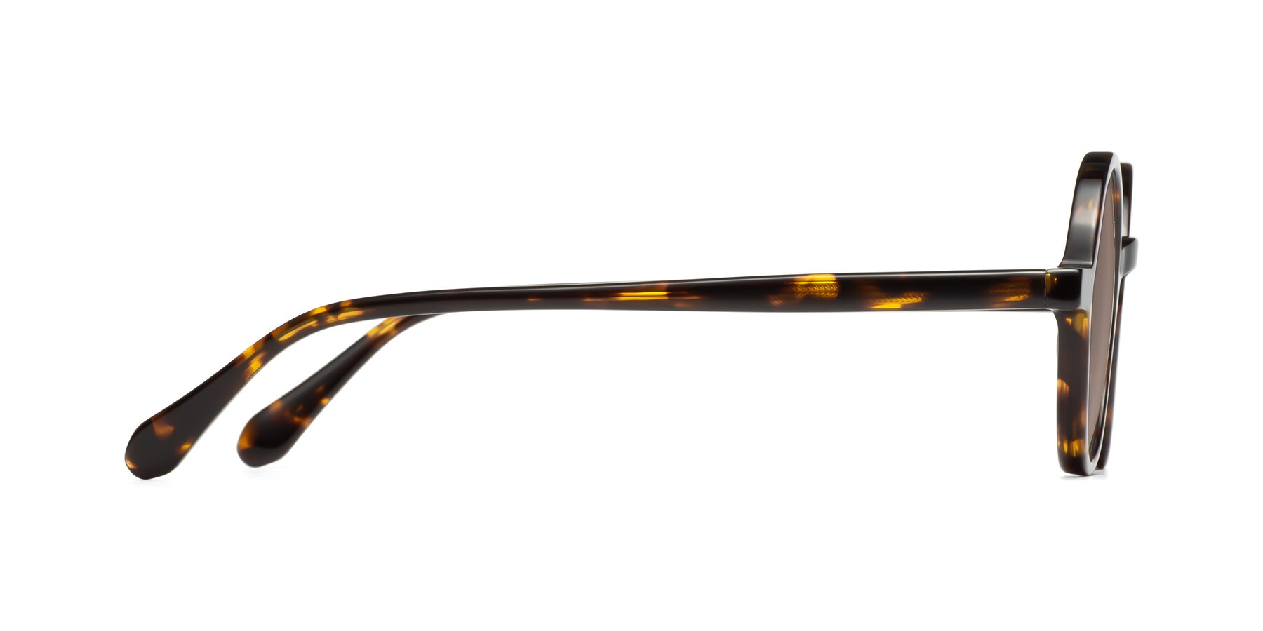 Side of Juno in Tortoise with Medium Brown Tinted Lenses