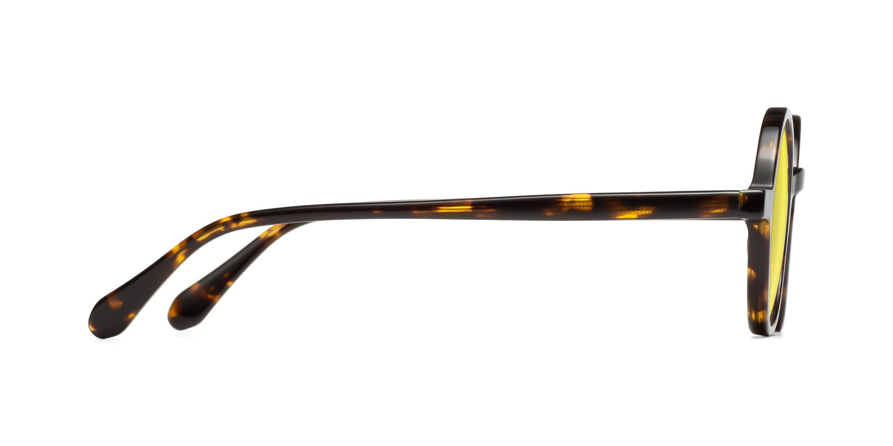 Side of Juno in Tortoise with Medium Yellow Tinted Lenses