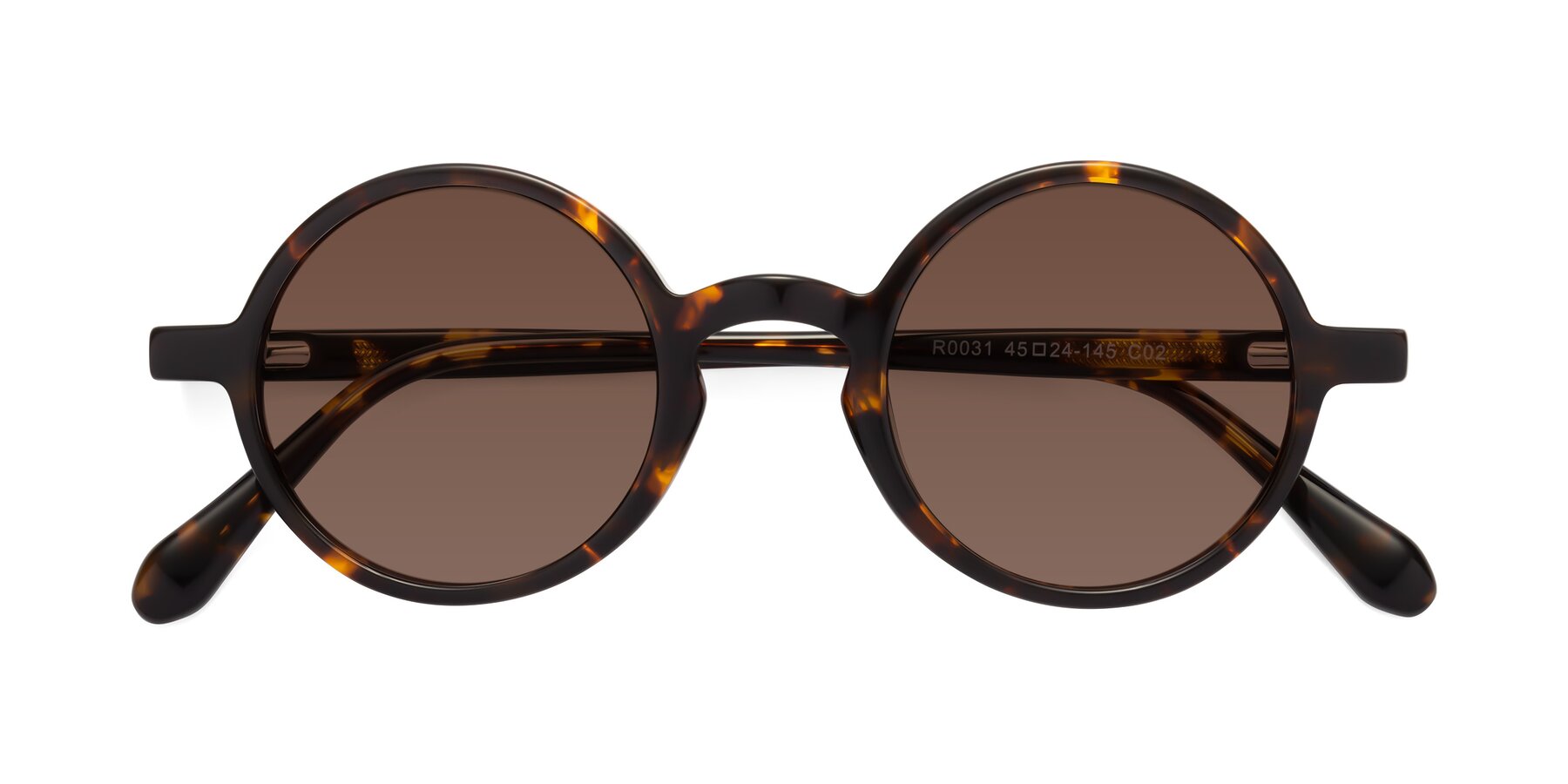 Folded Front of Juno in Tortoise with Brown Tinted Lenses