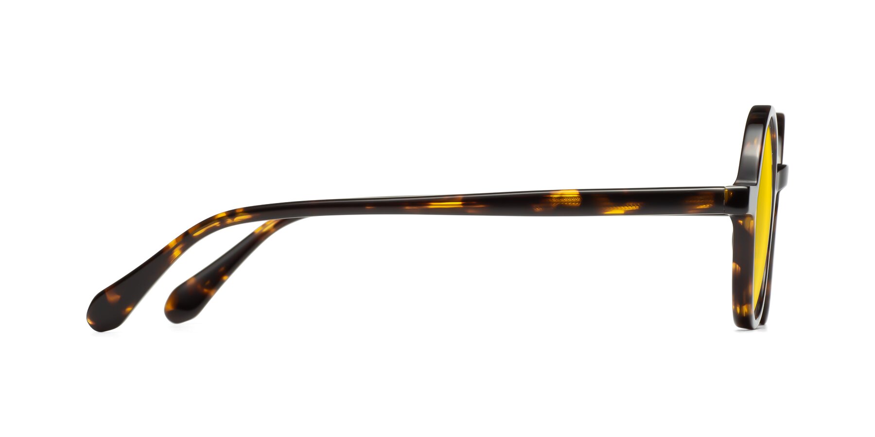 Side of Juno in Tortoise with Yellow Tinted Lenses