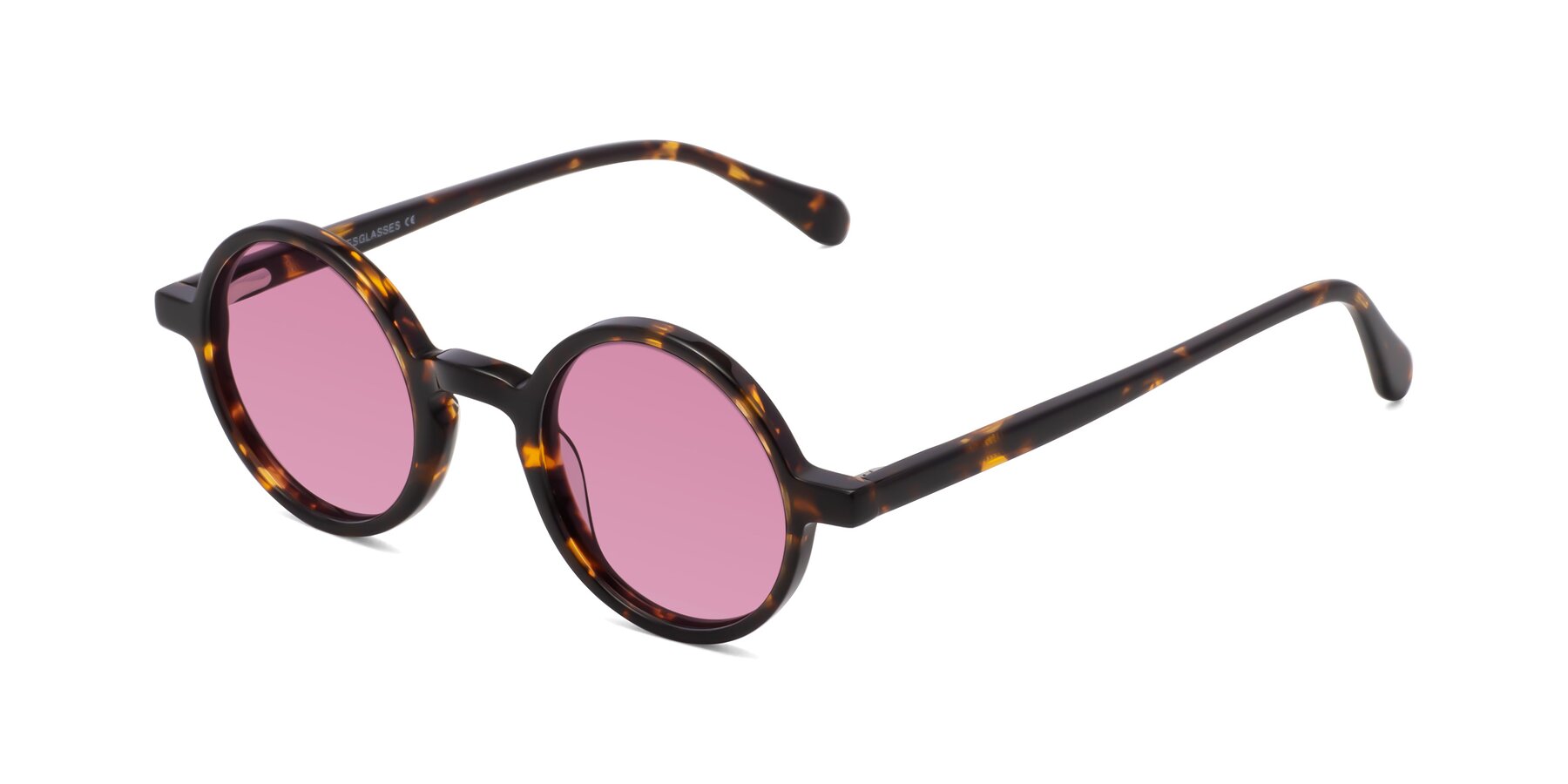 Angle of Juno in Tortoise with Medium Wine Tinted Lenses