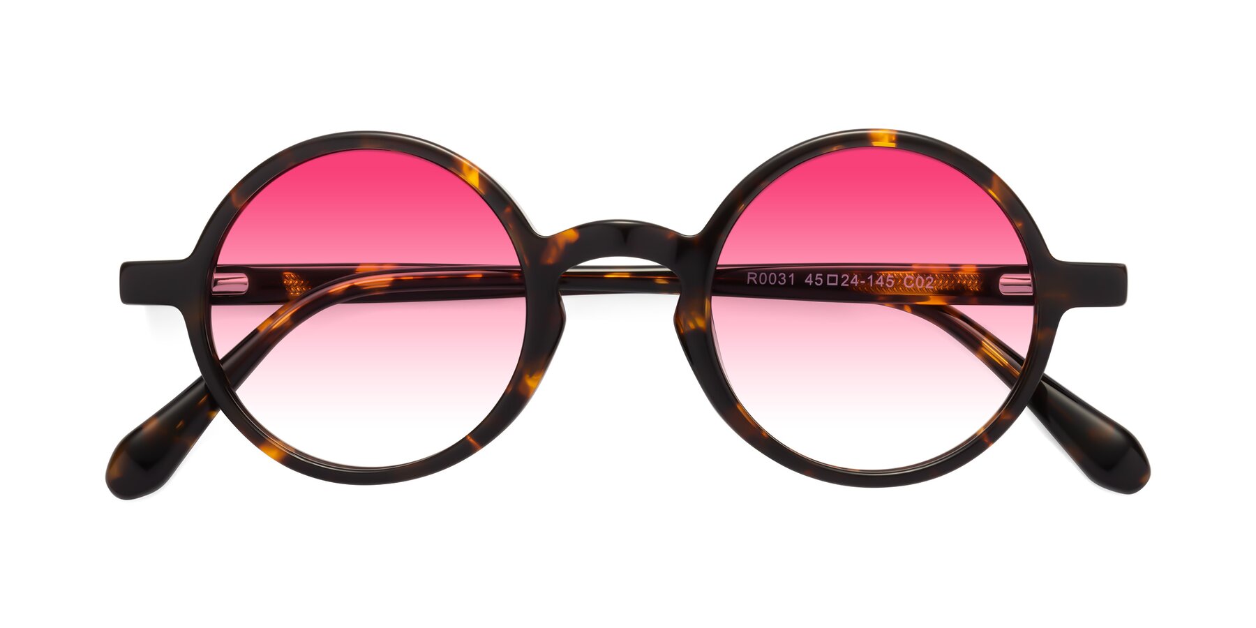 Folded Front of Juno in Tortoise with Pink Gradient Lenses