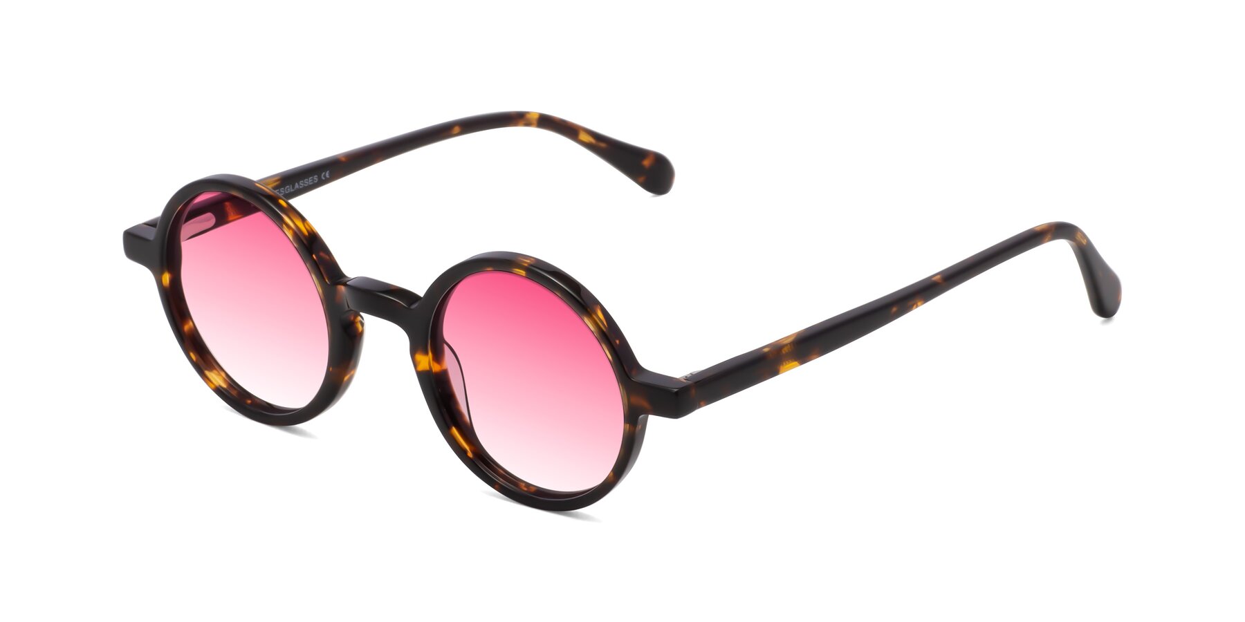 Angle of Juno in Tortoise with Pink Gradient Lenses