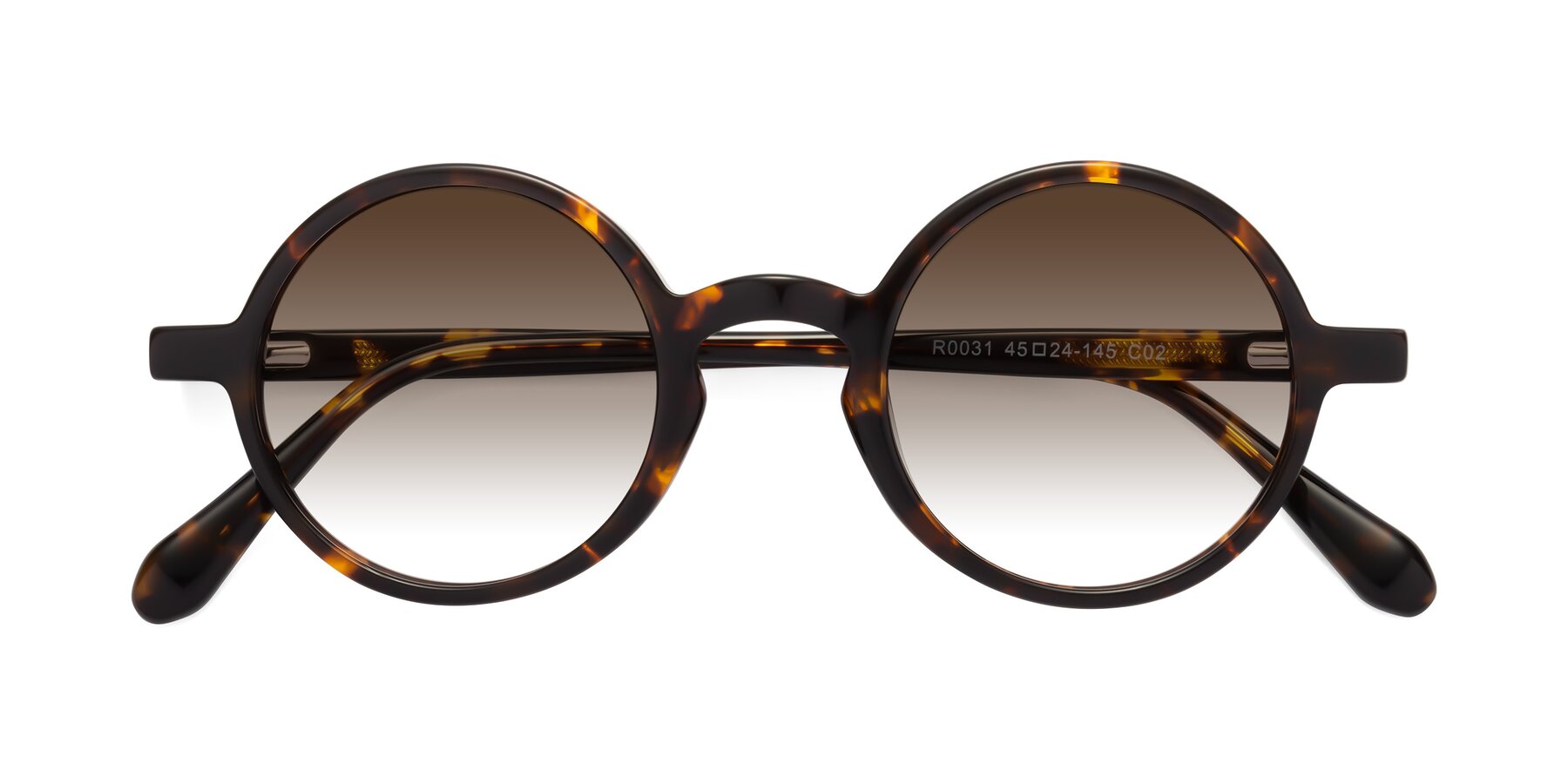 Folded Front of Juno in Tortoise with Brown Gradient Lenses