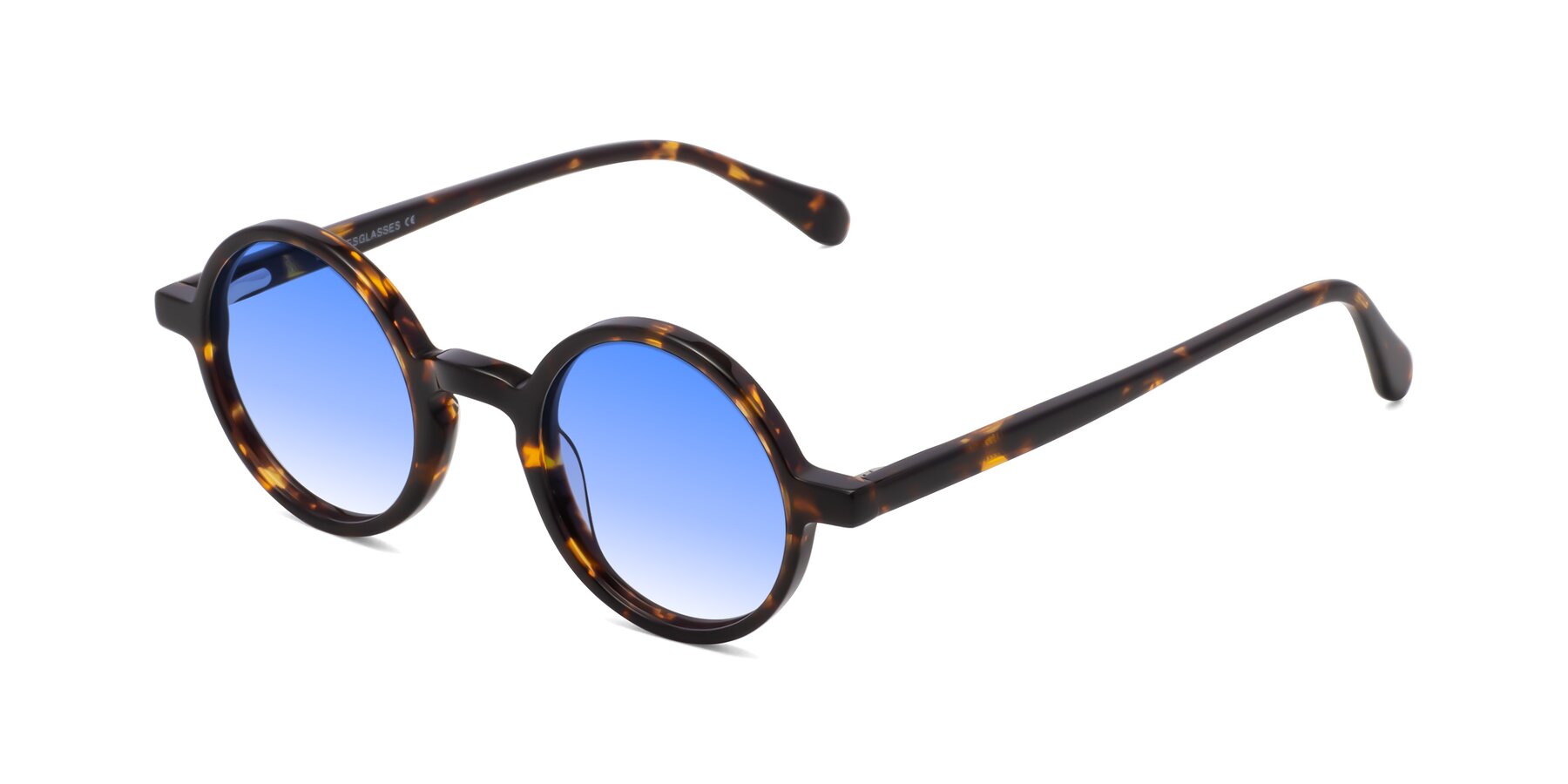 Angle of Juno in Tortoise with Blue Gradient Lenses