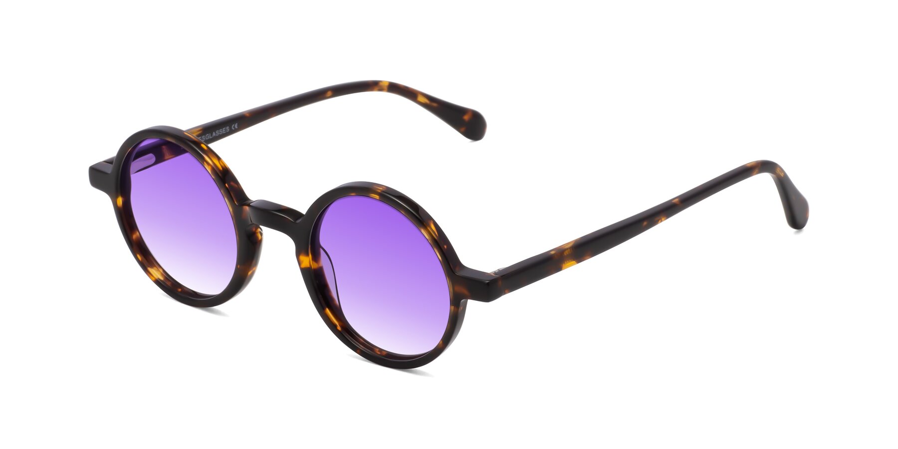 Angle of Juno in Tortoise with Purple Gradient Lenses
