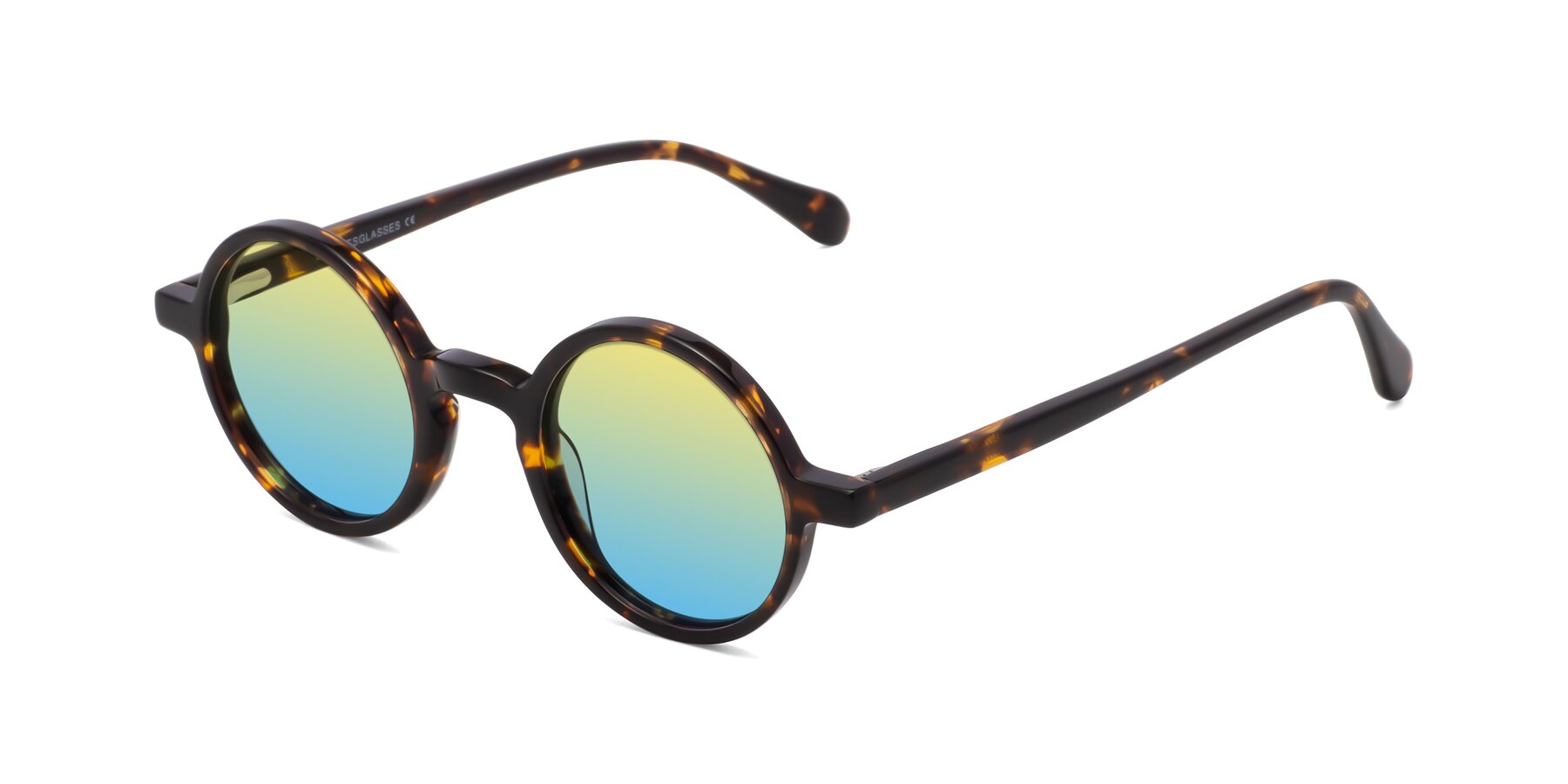 Angle of Juno in Tortoise with Yellow / Blue Gradient Lenses